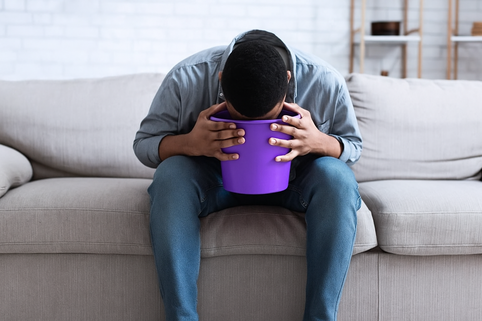 purple vomit bucket